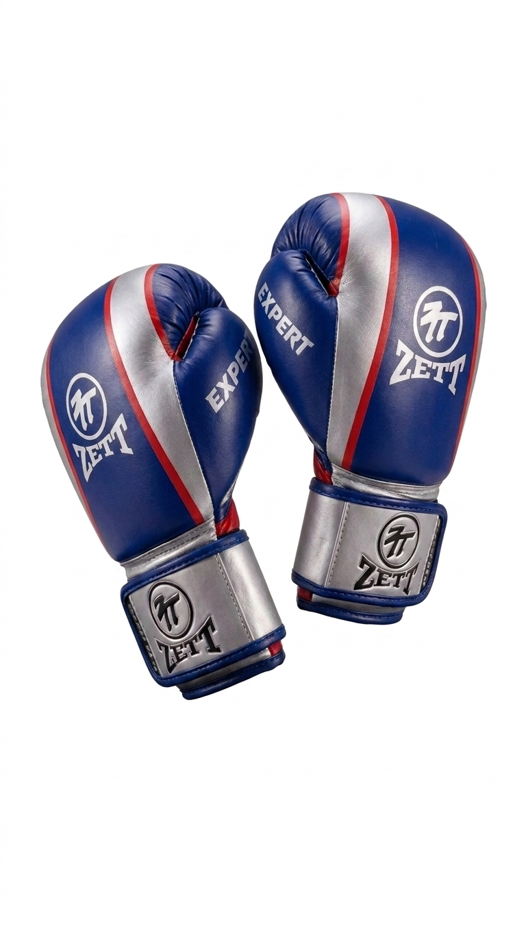 Zett Expert Kids V2 boxing gloves in blue, side view