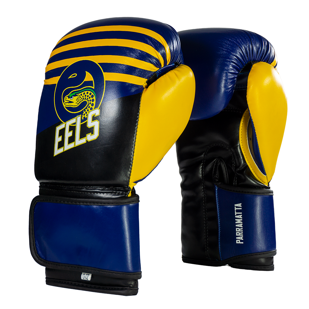 Zett Eels Edition boxing gloves, back view