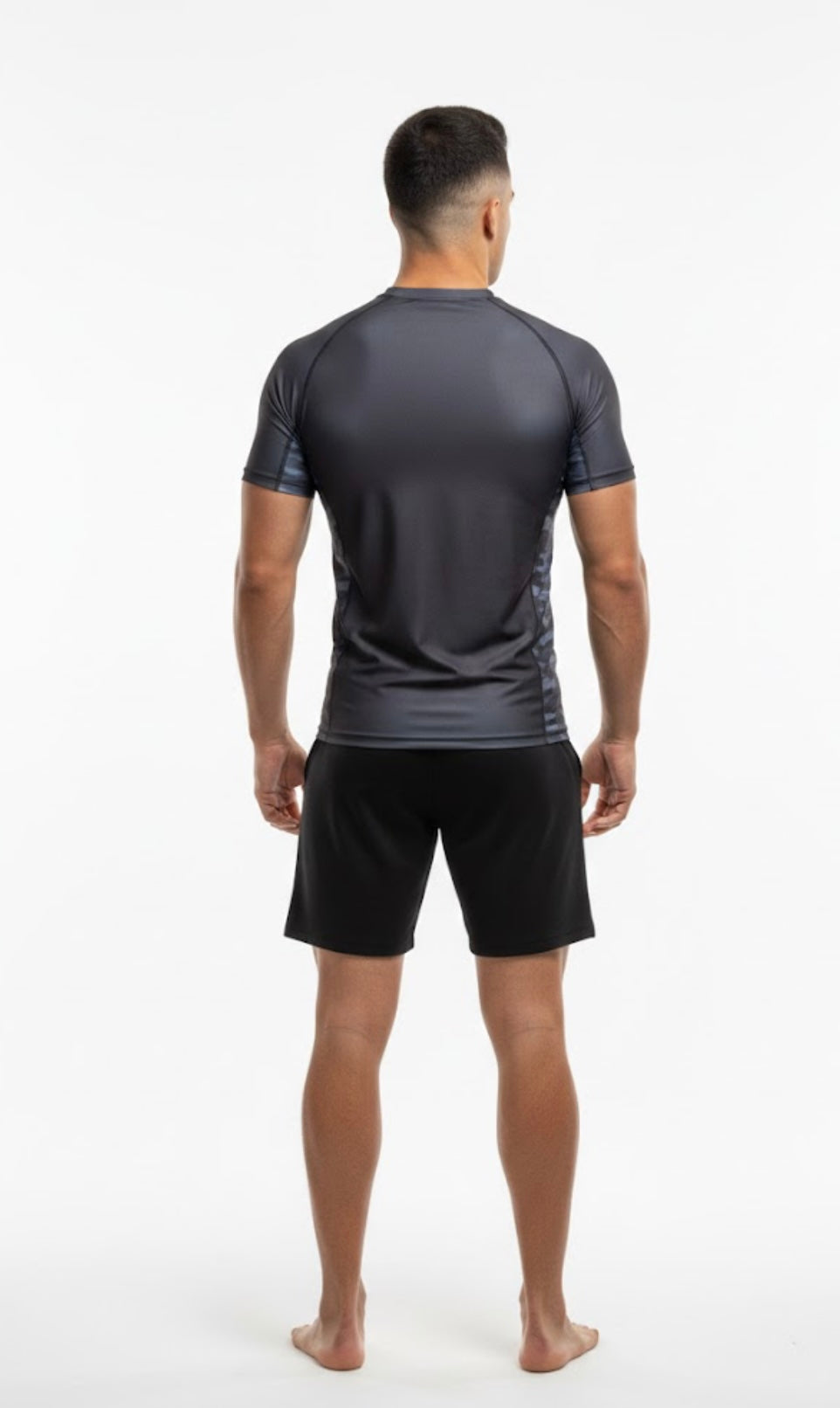 Zett camo rash guard, detail view