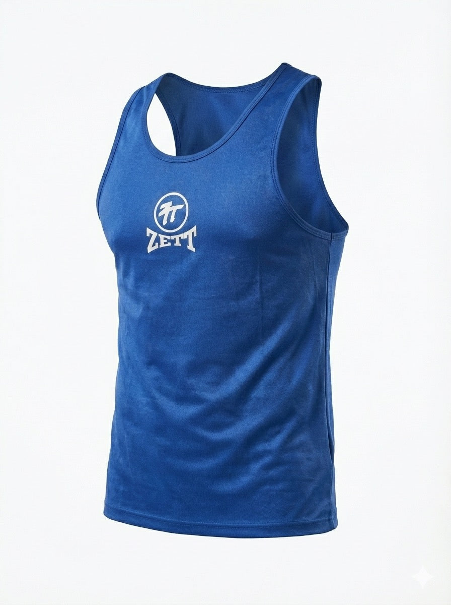 Zett Boxing Singlet in cool-dry mesh, front view