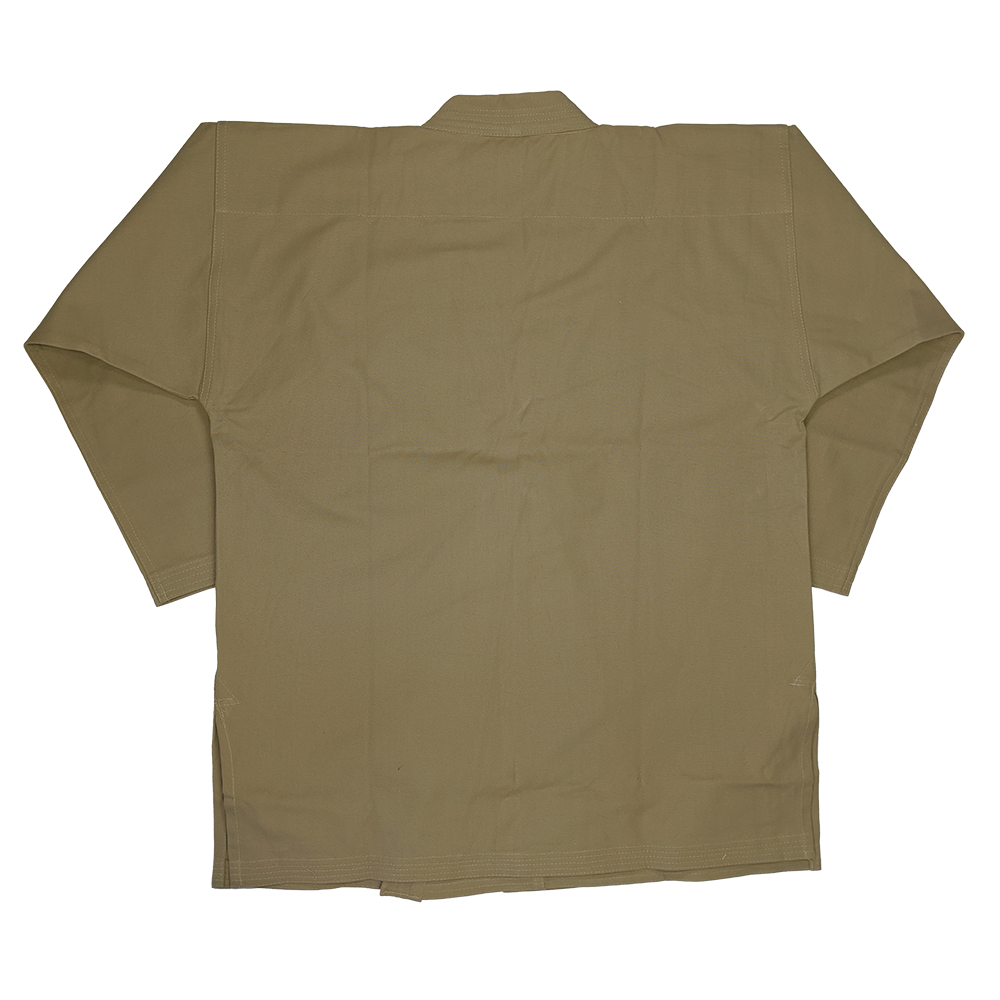 Zett Khaki karate uniform, back view