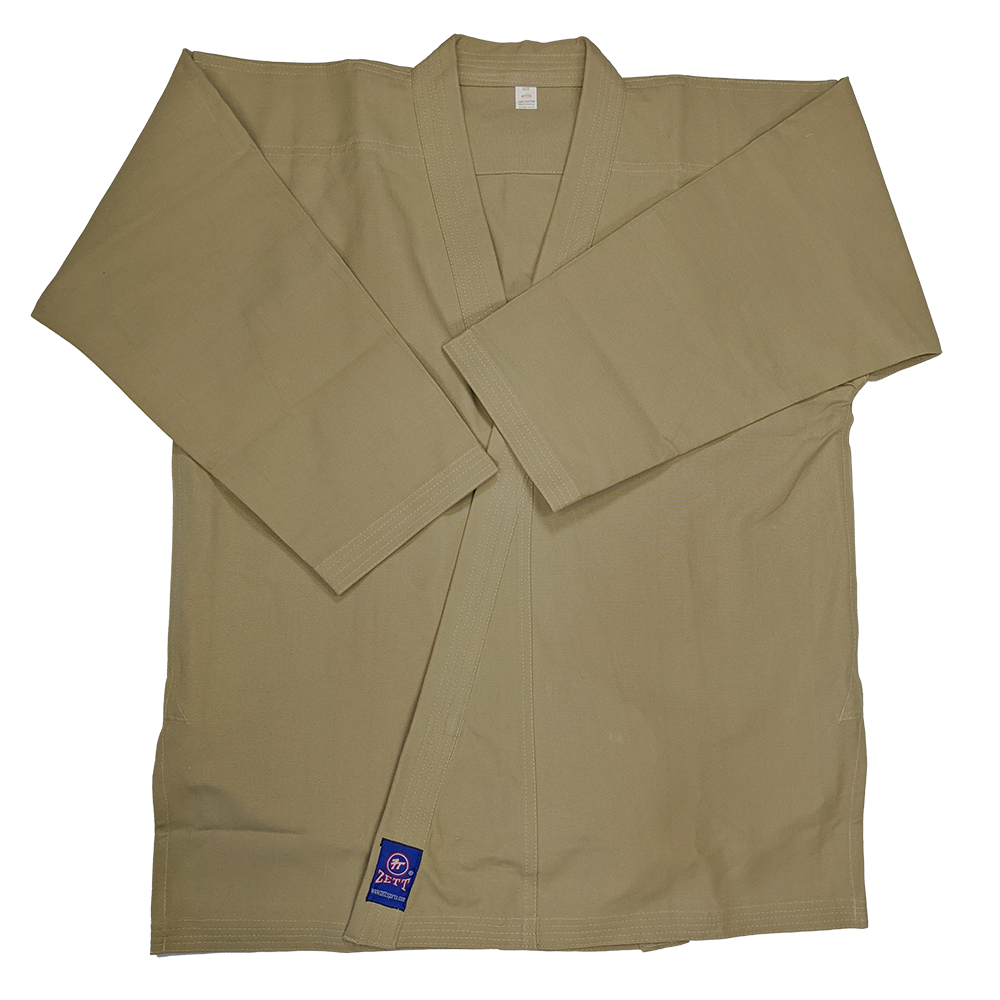 Zett Khaki karate uniform, front view