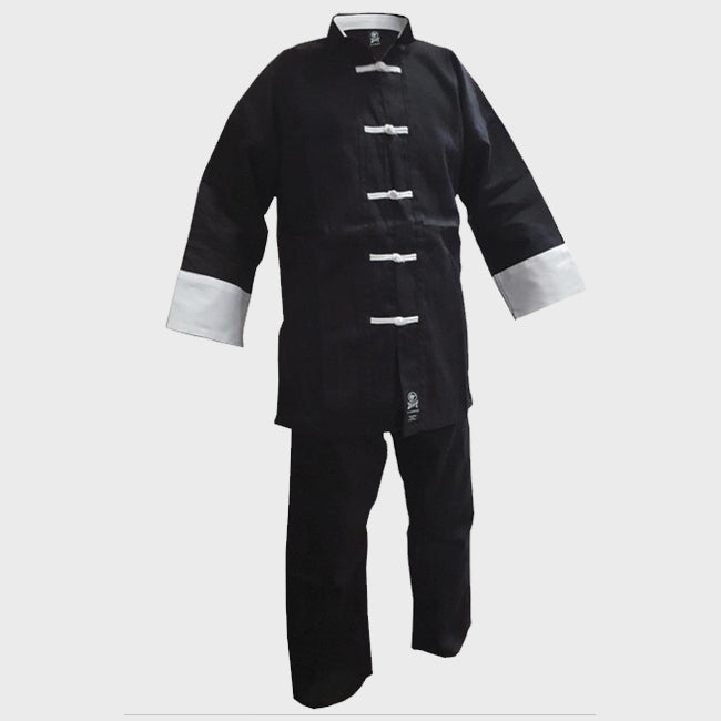 Zett Kung Fu uniform in black with white trim