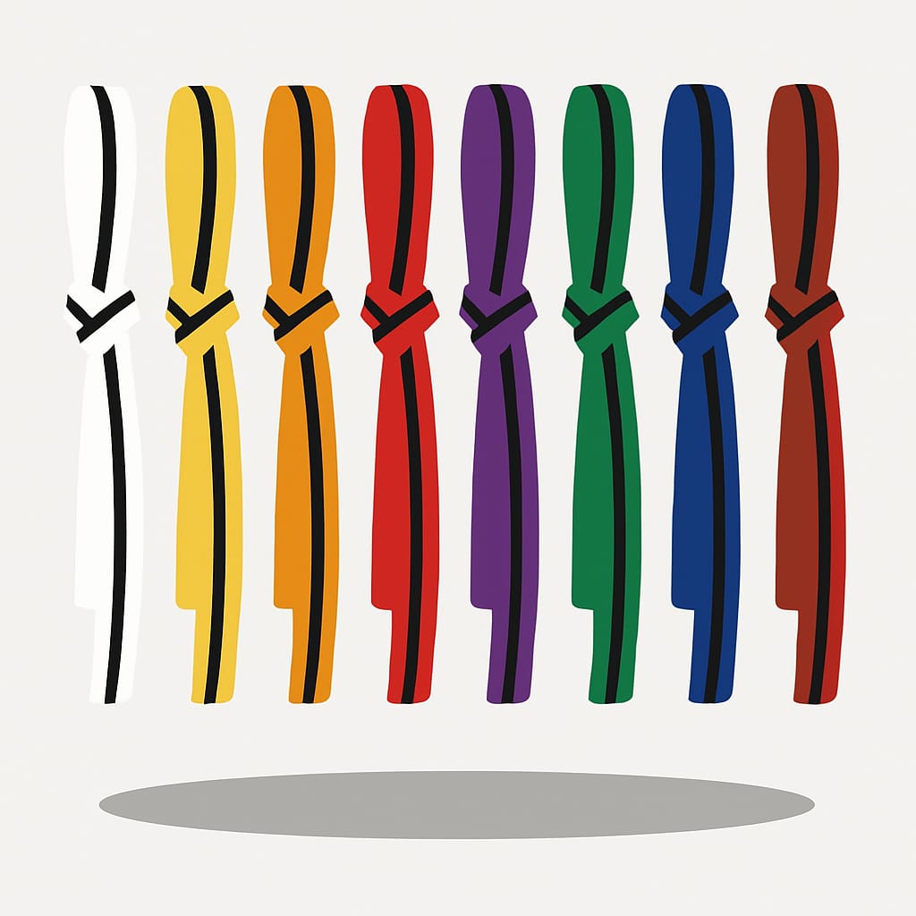 Zett coloured belts with black stripes