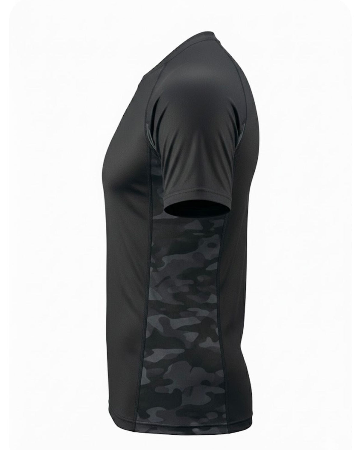 Zett camo rash guard, side view
