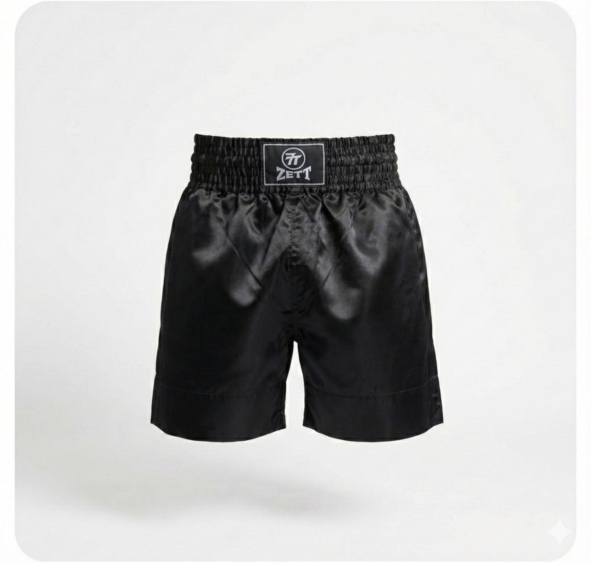 Zett pro boxing shorts, front view