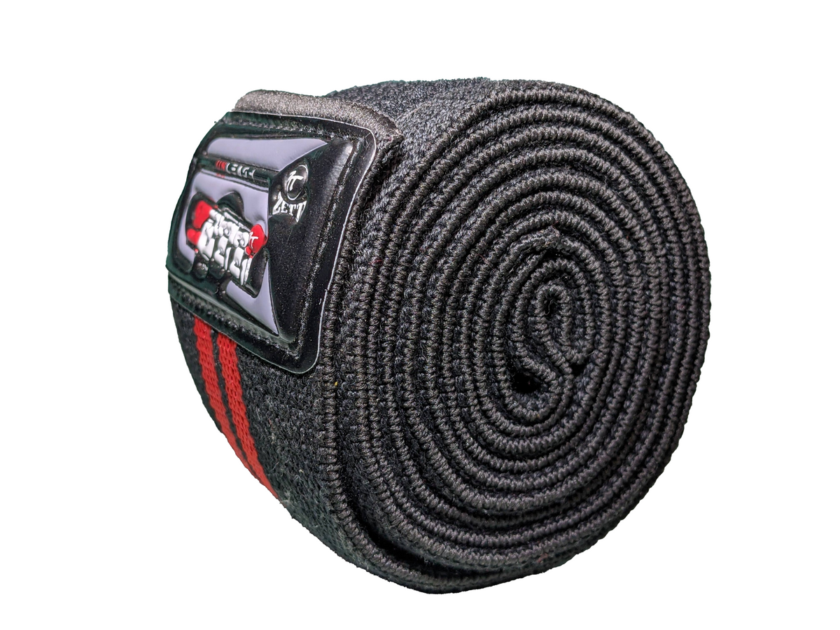 Zett knee wraps, wrapped
