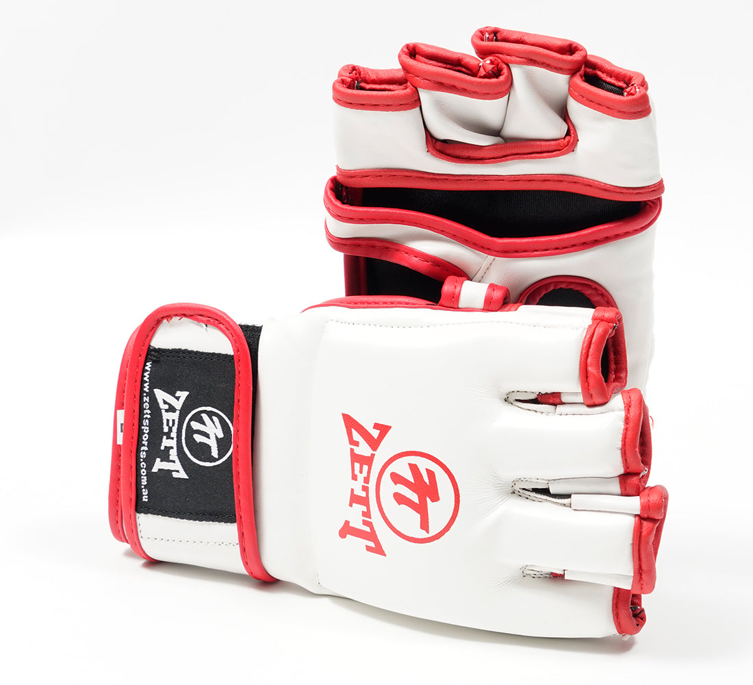 Zett MMA gloves, open-palm grappling design front view