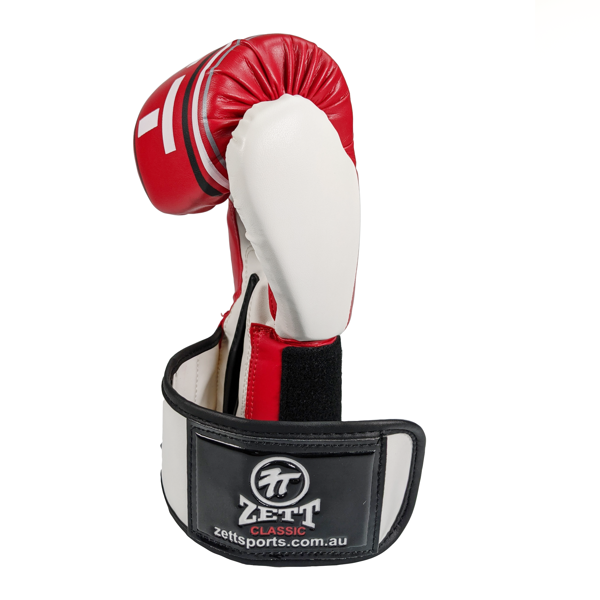 Zett Classic V2 boxing gloves in red, palm view