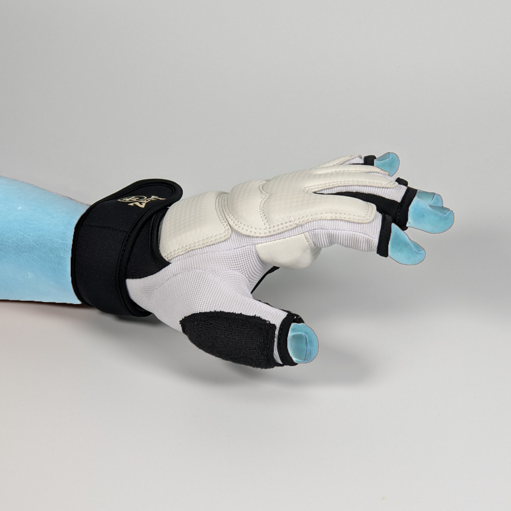 Zett TKD gloves in white, side view