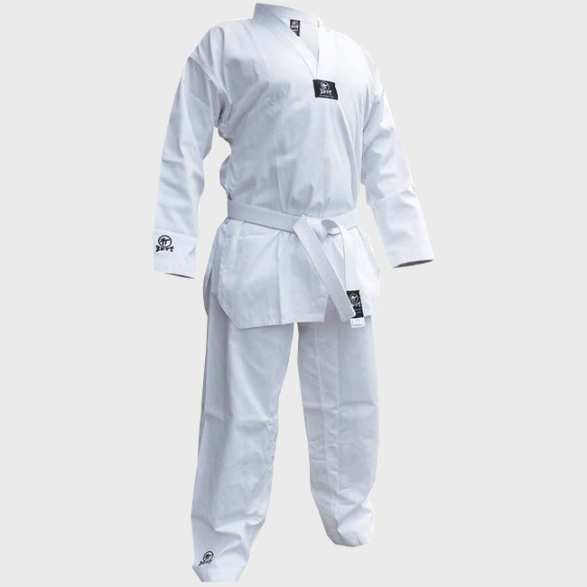 Zett Ribbed TKD Dobuk taekwondo uniform in white