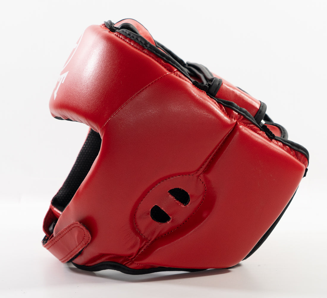 Zett open face head guard, detail view