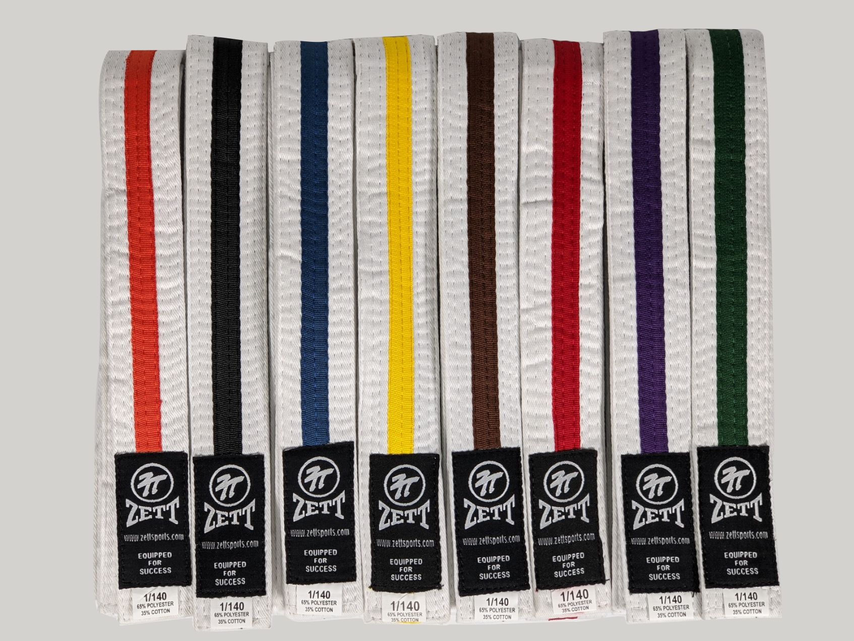 Zett White Belt with Colour Stripe