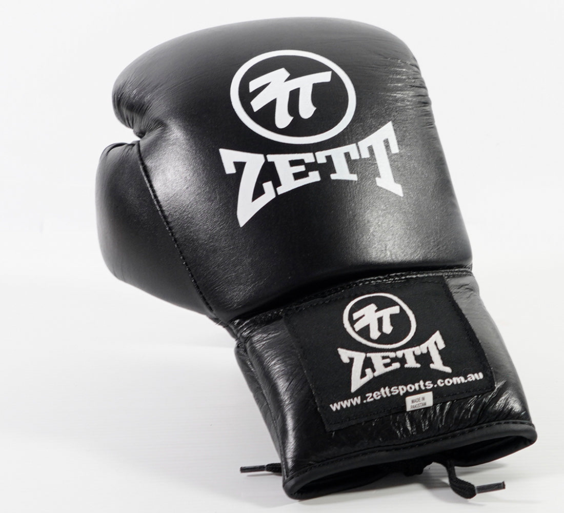 Zett Lace-Up Fighter boxing gloves, pair front view