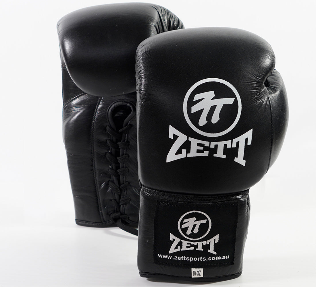 Zett Lace-Up Fighter boxing gloves, full view