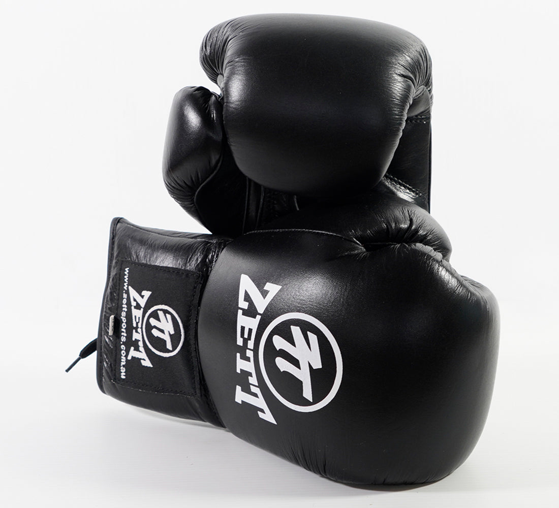 Zett Lace-Up Fighter boxing gloves, side profile