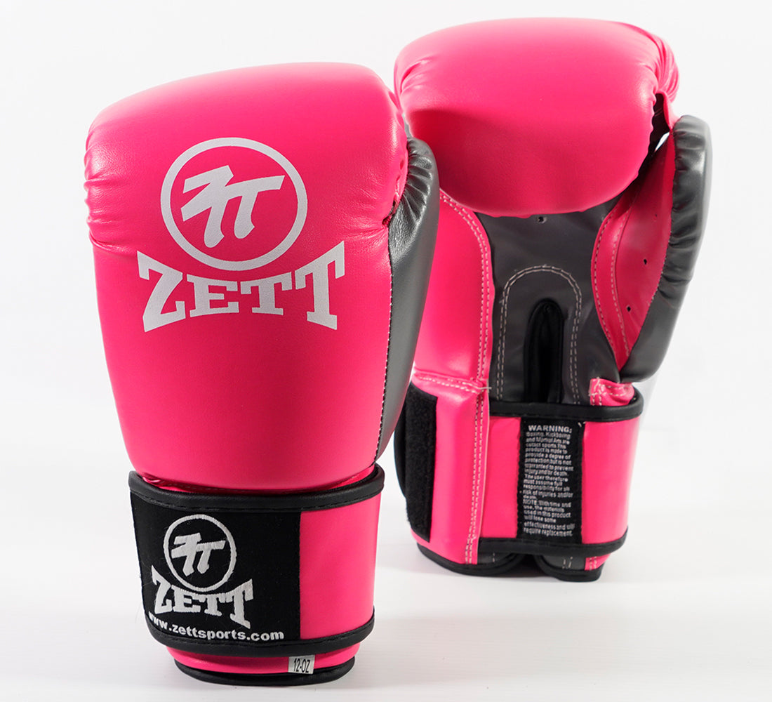 Zett Classic boxing gloves in black, wrist strap detail