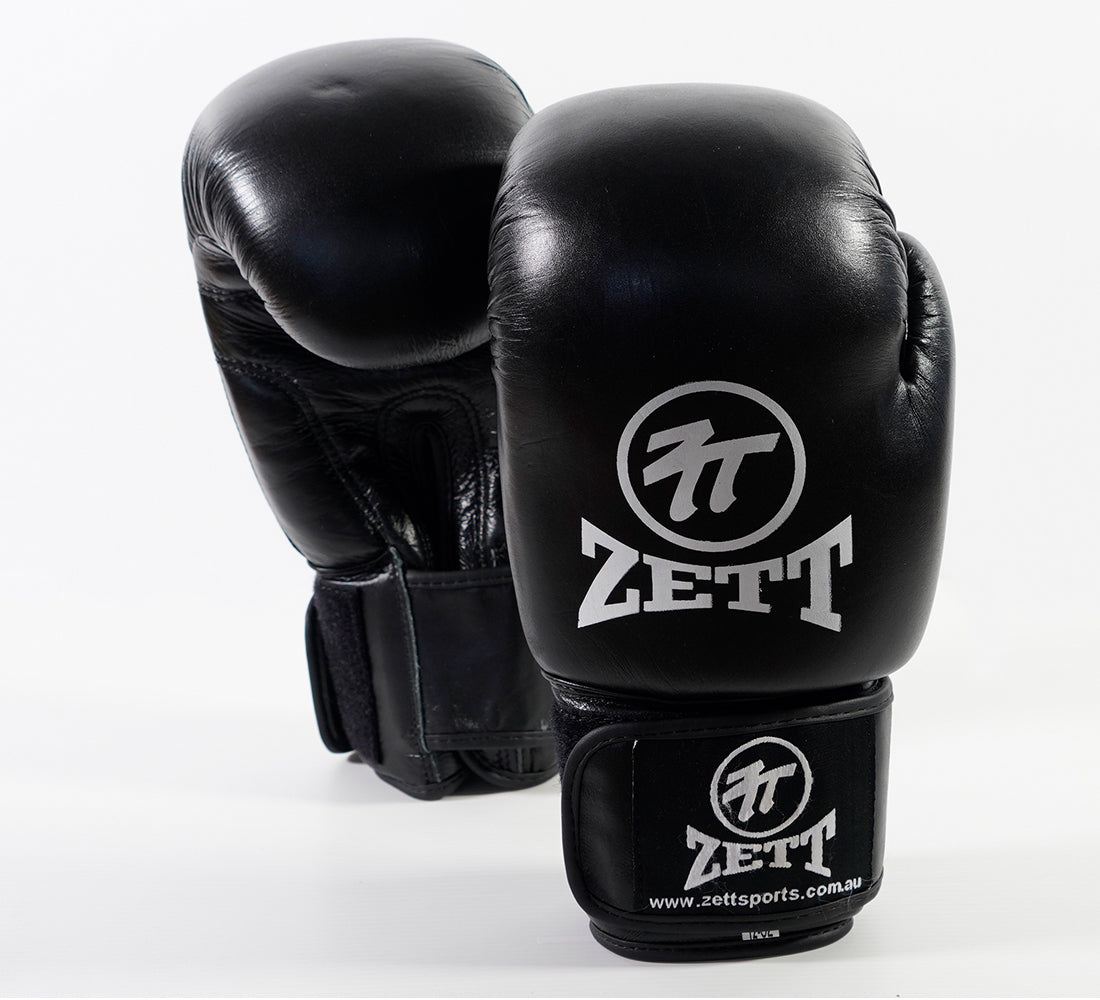 Zett K.O leather boxing gloves, profile view