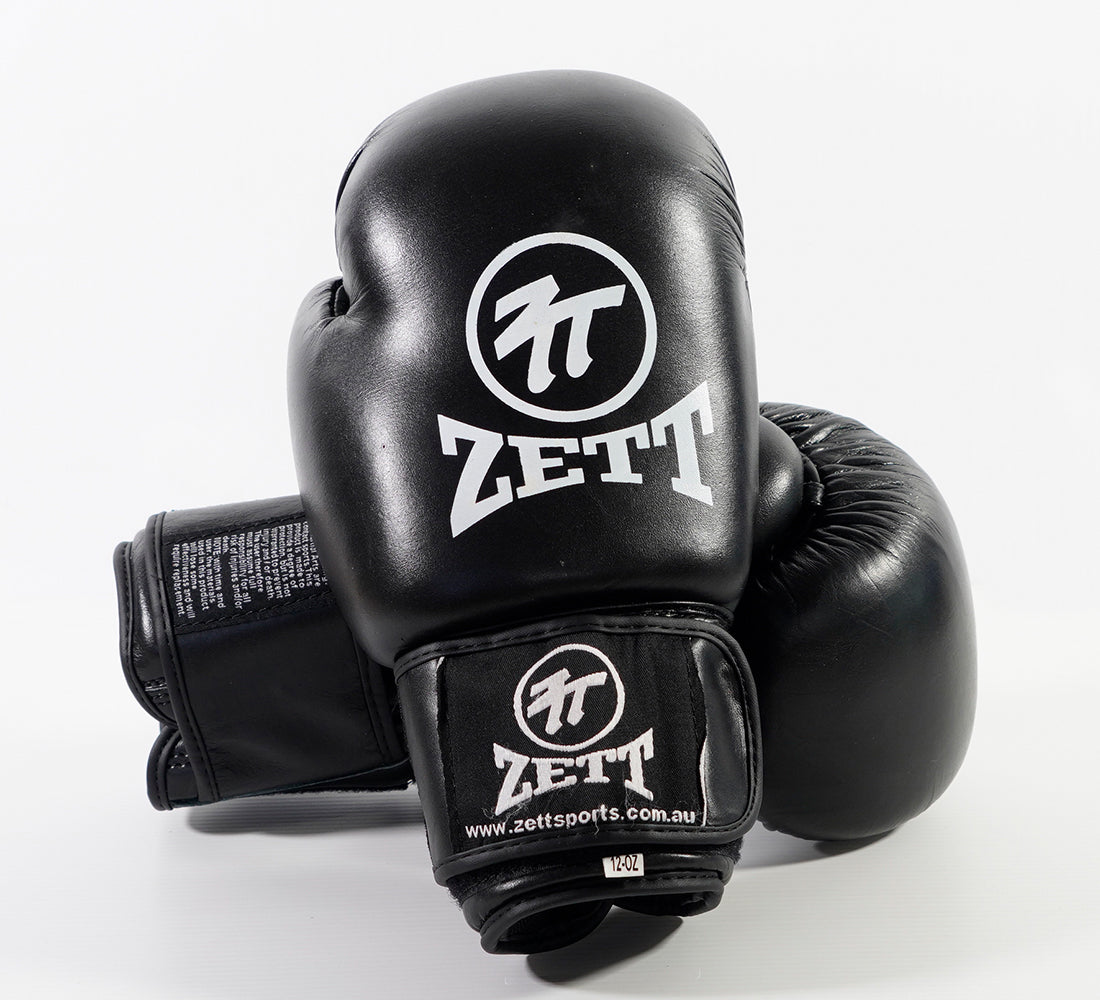 Zett K.O leather boxing gloves, reverse view