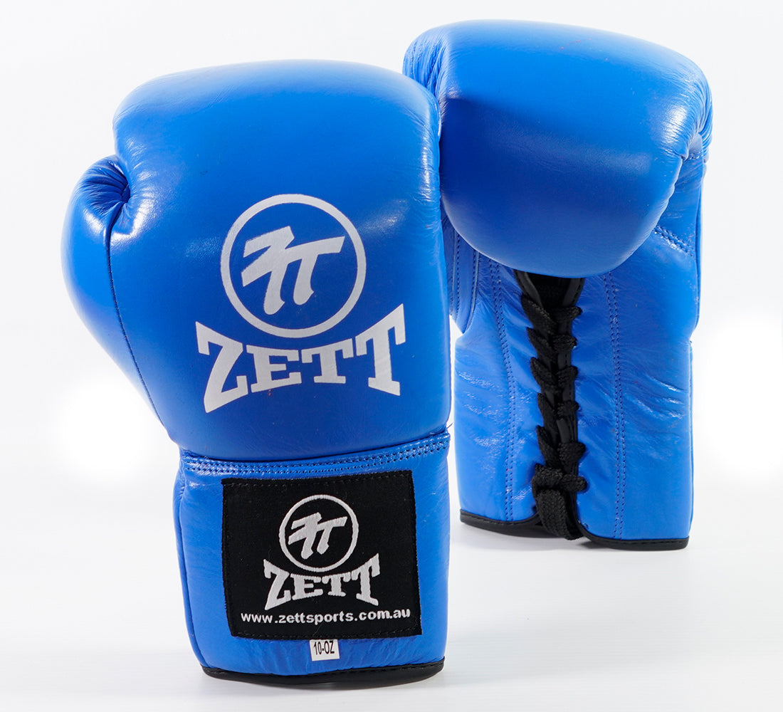 Zett Lace-Up Fighter boxing gloves, profile view
