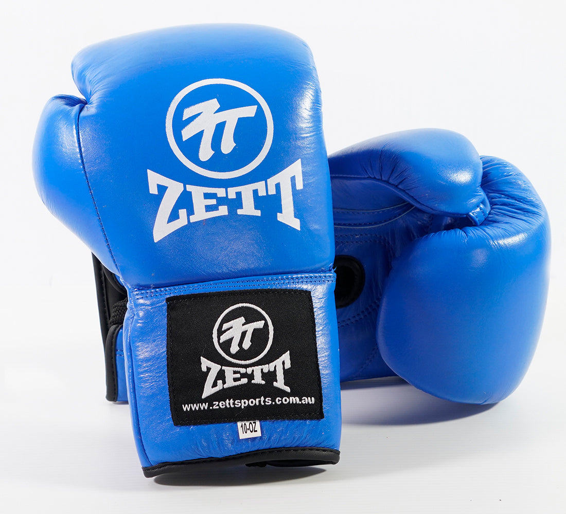 Zett Lace-Up Fighter boxing gloves, rear view