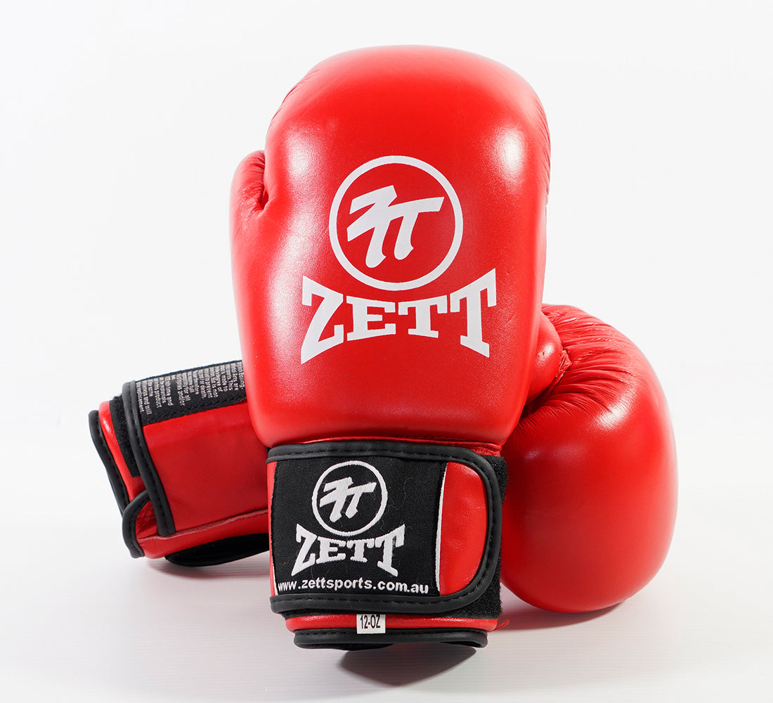 Zett K.O leather boxing gloves, wrist view